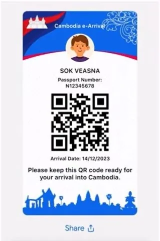 cambodia e-arrival example card